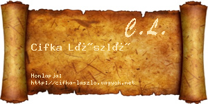Cifka László névjegykártya